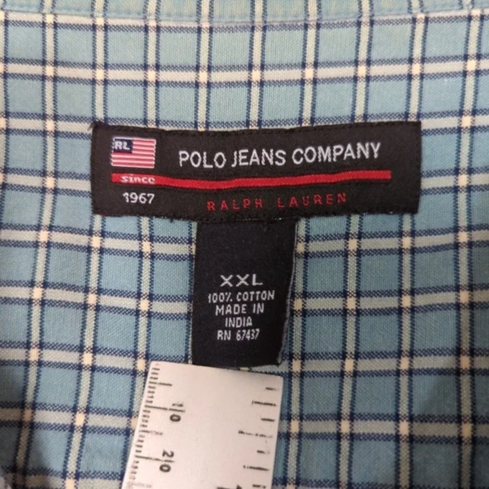 VTG Polo Jeans Co Ralph Lauren Flannel Shirt Size XXL Green‎ Plaid Oversized Y2K